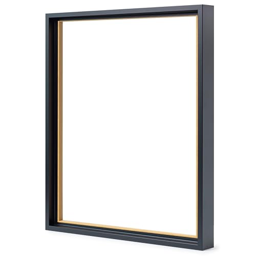 Stallmann Design Schattenfugenrahmen für Keilrahmen | 80x100 cm | schwarz | MDF Rahmen für Leinwände mit außergewöhnlicher Tiefenwirkung (40mm) | mit Montagezubehör | ohne Glas und Rückwand