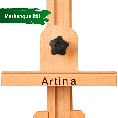 Artina Atelierstaffelei aus Buchenholz, klappbar, für Keilrahmen bis 150 cm