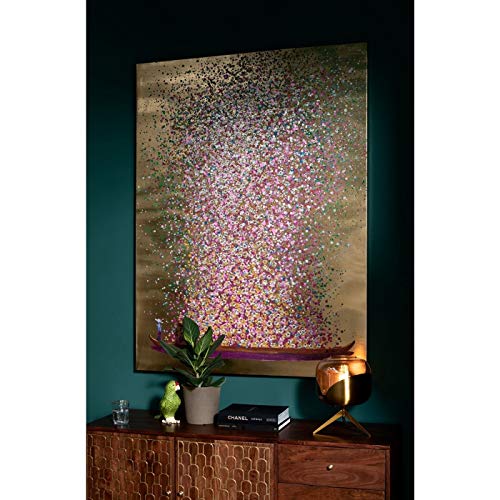 Kare Design Bild Touched Flower Boat Gold/Pink, Gemälde, Pastellfarben, Asia-Stil, buntes Wandbild, Canvas-Leinwand, Massivholz Rahmen, handgemalte Details mit Acrylfarbe, Abstrakt, 160x120x3,5cm