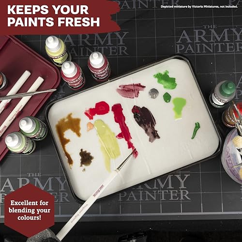 The Army Painter, Wet Palette, 50 Hydro Sheets, 2 Hydro Foam Schwämmen für Acrylfarben Set. Inkl. Premium Pinselhalter - Modellbau Farben Zubehör für Wargames Tabletop Miniaturen & Warhammer