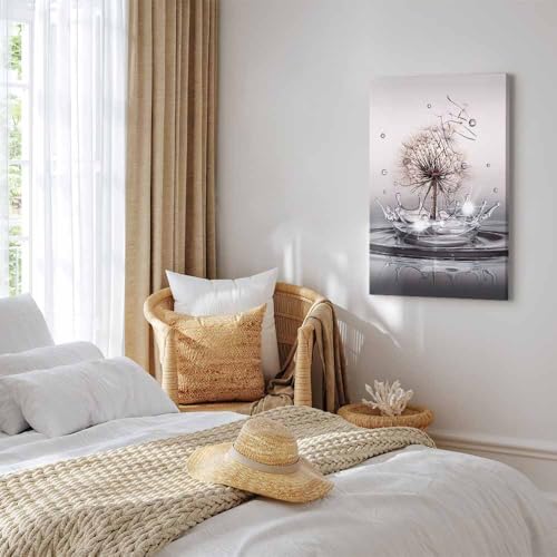 murando - Wandbilder XXL Pusteblume 40x60 cm 1 tlg - Vlies Leinwandbild Kunstdruck modern Bilder Wanddeko Wohnzimmer Schlafzimmer Bild - Natur Wassertropfen Blumen Löwenzahn Tautropfen b-C-0732-b-a