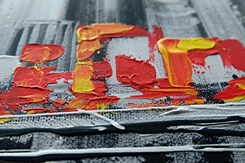 Monica Mirafiori I Gemälde City I 160x60cm | Gemälde Handgemalt | Acrylgemälde | Sehr Großes Acrylbild I Moderne Kunst I Kunstbilder