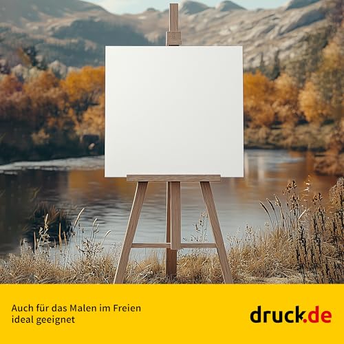 Keilrahmen Set aus 1 Stück in 80x120 cm, weiße Künstlerleinwand aus Polyester, zum Bemalen, fertig bespannt, geeignet für Acrylfarben oder Textilfarben, DIY Projektbedarf für Maler und Künstler