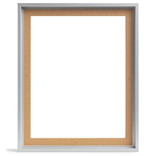 NB Akzent Schattenfugenrahmen XXL 80x100 cm - Silber – Leerrahmen mit Tiefeneffekt aus MDF Holz in zerlegter Form – für Leinwandbilder auf Keilrahmen