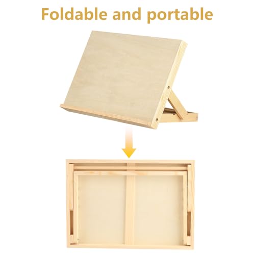 Verstellbare Tischstaffelei aus Holz für Künstler und Maler mit Zeichenplatte und Zeichentafel