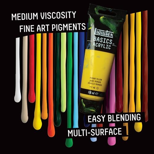 Liquitex 8870035 Basics Acrylfarbe Neutralgrau Nr. 5 – 118ml Tube, lichtecht, mittlere Viskosität, seidenglänzend, monopigmentiert, Archivqualität