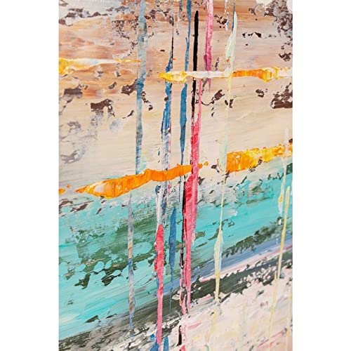 Kare Design Bild mit Rahmen Orizzonte Bunt, Leinwand, Wanddekoration, Kunstwerk, Acrylfarbe, handgemalte Details, Abstrakt, Modern, Wohnzimmer, Schlafzimmer, Flur, 80x100cm