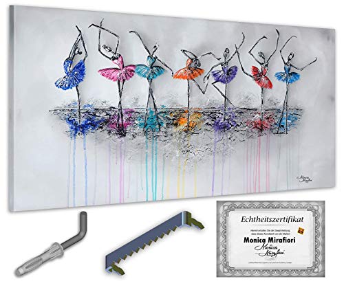 Monica Mirafiori I 100% HANDGEMALT I Gemälde Dancing 140x70cm | Gemälde Handgemalt | Acrylgemälde | Sehr Großes Acrylbild I Moderne Kunst I Kunstbilder