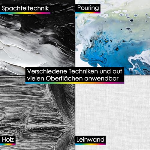 OfficeTree Acrylfarbe Weiß 500ml - Acrylfarbe Wasserbasis Weiß - White Acrylic Paint für Acrylmalerei, Hobbykünstler - Weiße Acrylfarbe Ideal zum Mischen