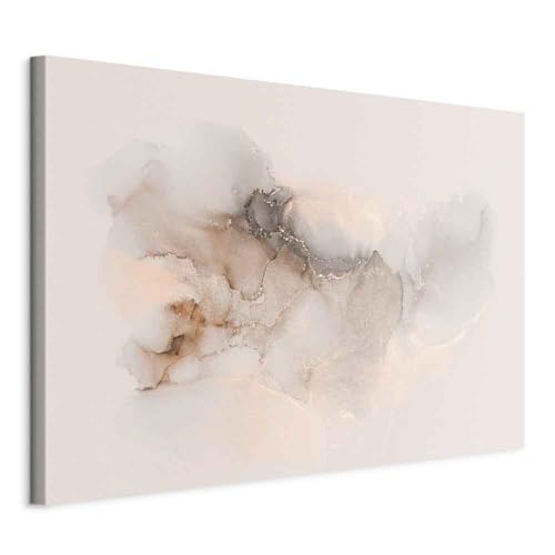 B&D XXL - Leinwand Bilder Abstrakt 90x60 cm Leinwandbild 1 tlg Kunstdruck modern Wanbilder Groß XXL Wanddekoration Wohnzimmer Design Wand Bild Wandbild Marmoroptik Aquarell Pastel a-B-10013-b-a