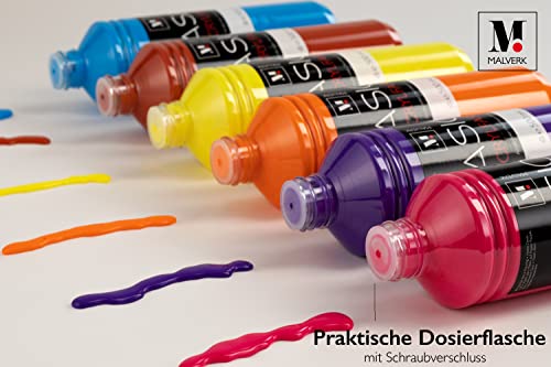Malverk Basics® - je 500ml hochwertige Acrylfarbe | Malfarbe | Made in France | auch geeignet für Acryl Pouring | schnell trocknend | wasserfest und lichtecht | auf Wasserbasis | Violett