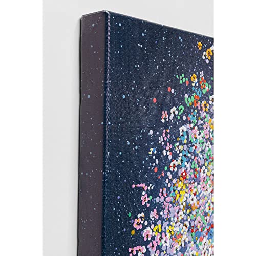 Kare Design Leinwandbild Flying Elephant At Night Blau, Bild mit Rahmen, Leinwandbild, Wanddekoration, Massivholz Rahmen, handgemalte Details, Modern, Wohnzimmer, Schlafzimmer, 160x120x3,5cm