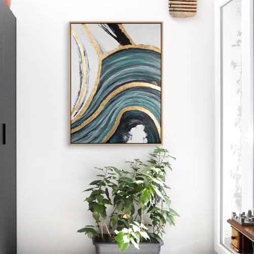 Abstraktes handgemaltes Acryl-Gemälde auf Leinwand, Schleier der Wahrheit, 60x80 cm mit Eichenrahmen für verschiedene Wohnräume