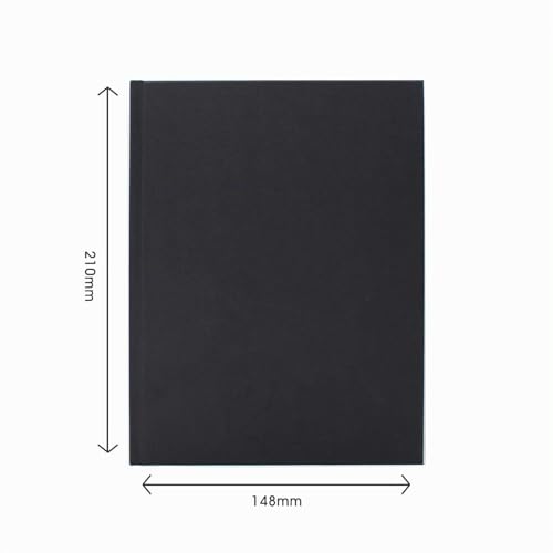 ARTWAY Studio A5 Hochformat Hardcover-Skizzenbuch, Schwarz, 170 g/m², 46 Blatt