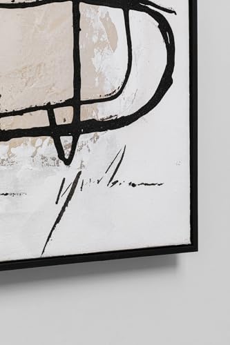 Kare Design Bild mit Rahmen Dust Grau, Leinwandbild, Wanddekoration, Baumwollleinwand, Abstrakt, Modern, Wohnzimmer, Schlafzimmer, Flur, Massivholz Rahmen, handgemalte Details, 100x100cm