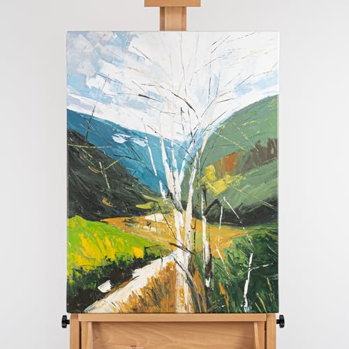 AUREDAS Handgemaltes Acrylgemälde Abstrakt Frühlingserwachen auf Leinwand 60x80 cm ohne Rahmen für Wohn- und Büroräume