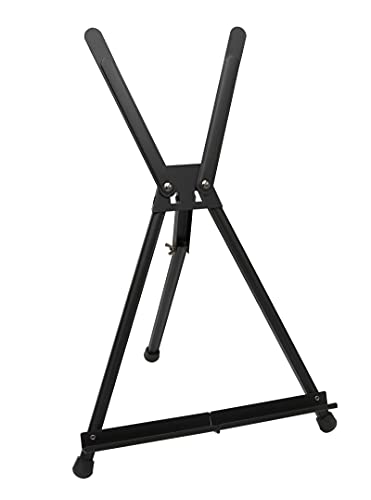 Schwarze Aluminium Tischstaffelei von Paintersisters für Keilrahmen bis 54 cm, klappbar und leicht