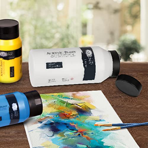 Artina Acrylfarbe Titanweiss im 1-Liter-Tube, wasserbasiert, schnelltrocknend