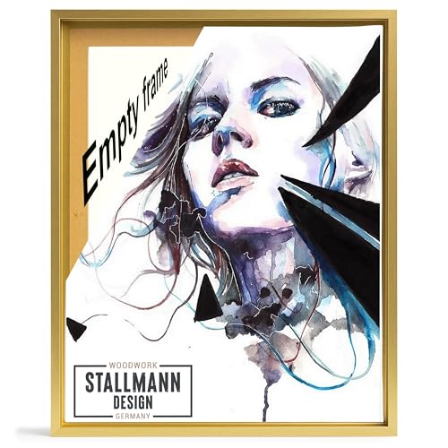 Stallmann Design Schattenfugenrahmen für Keilrahmen | 50x50 cm | gold | MDF Rahmen für Leinwände mit außergewöhnlicher Tiefenwirkung (40mm) | mit Montagezubehör | ohne Glas und Rückwand