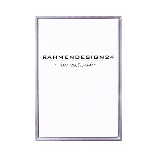 Rahmendesign24 Schattenfugenrahmen Oslo für Keilrahmenbilder und Leinwände 80x120 Silber (Hochglanz) Schattenfuge