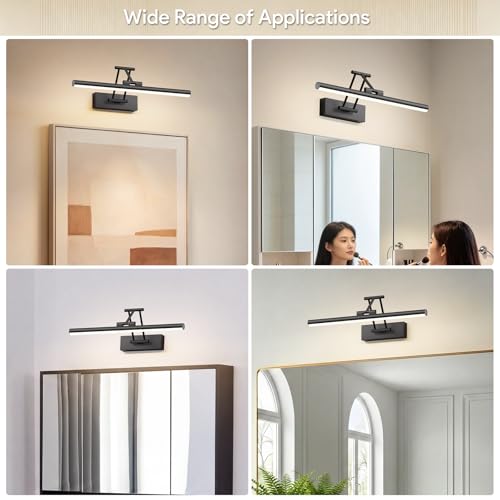 Klighten LED Spiegellampe Bad 40 cm, 12 W, 4000 K, schwarz
