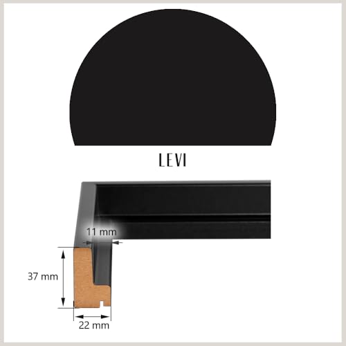 HaakDesign Schattenfugenrahmen Levi in Schwarz (matt) 80 X 100 cm für Keilrahmenbilder und Leinwände