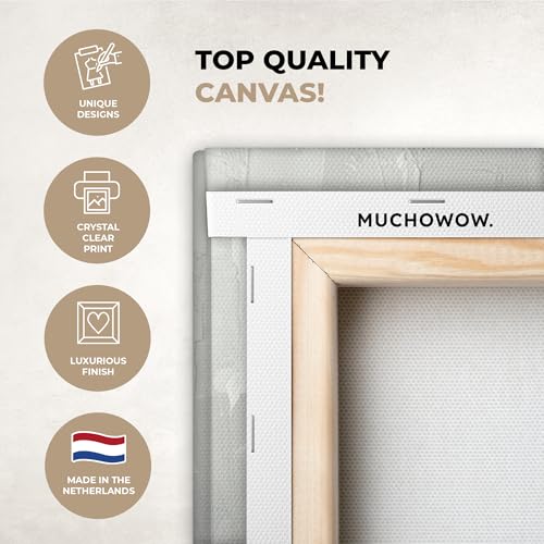 MuchoWow© Leinwandbild Groß 120x80 cm XXL Dekoration Wohnzimmer Bilder Pictures Wall Decoration Living Room Wohnungs Deko Moderne Bild Modern - Kunst - Orange - Grau - Abstrakt