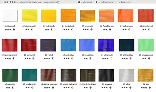 Künstler-Acrylfarbe in 500 ml, 24 Farben zur Auswahl, Acryl-Malfarbe im praktischen Dosiergebinde