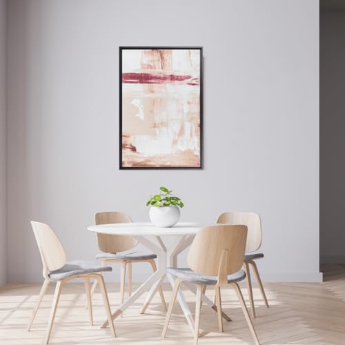CLAMARO 'SFR35' Schattenfugenrahmen für 80x100 cm Keilrahmen | Schwarz Matt | MDF-Holz Bilderrahmen für Keilrahmen Leinwände inkl. Aufhänger und Montagematerial