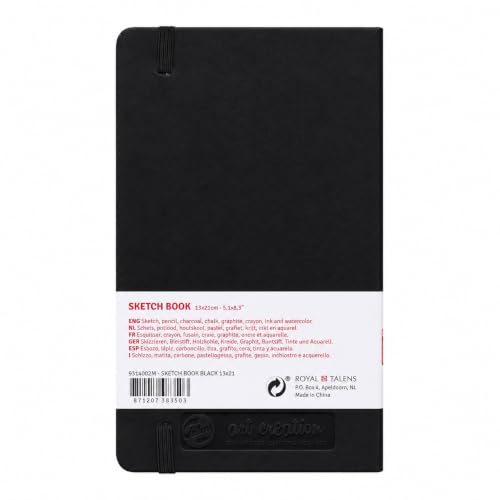 Talens Art Creation Skizzenbuch Schwarz 13 x 21 cm, 80 Blatt, 140 g/m²