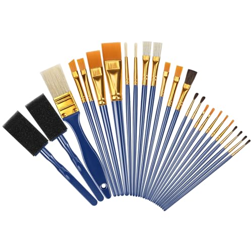 Halobios 25 Stück Acryl Pinsel Set, Künstlerpinsel im Set, Schaumpinsel Acrylpinsel Aquarellpinsel Pinselsets für Wasserfarben Anfänger,Kinder und Gemälde Liebhaber Halobios 25 Stück Acryl Pinsel Set, Künstlerpinsel im Set, Schaumpinsel Acrylpinsel Aquarellpinsel Pinselsets für Wasserfarben Anfänger,Kinder und Gemälde Liebhaber
