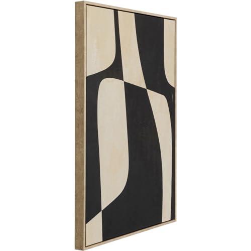 Kare Design Leinwandbild Classic Shape Blacky, Schwarz/Weiß, Wandbild, vertikale Wandmontage, Wohnzimmer, Wanddekoration, Bild, Abstrakt, Modern, Wohnzimmer, Schlafzimmer, Flur, 93x63 cm (L/B)