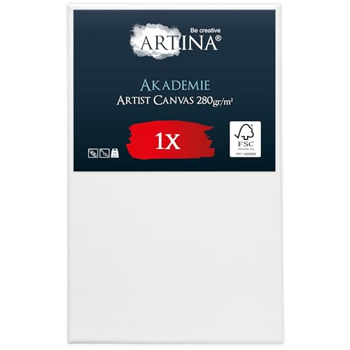 Keilrahmen Leinwand zum Bemalen 100x160 cm – Artina FSC® Leinwand Keilrahmen Leinwände für Acrylfarben Canvas 100% Baumwolle – bespannte Keilrahmen Set Leinwände zum malen Acryl Leinwand Rahmen Weiß