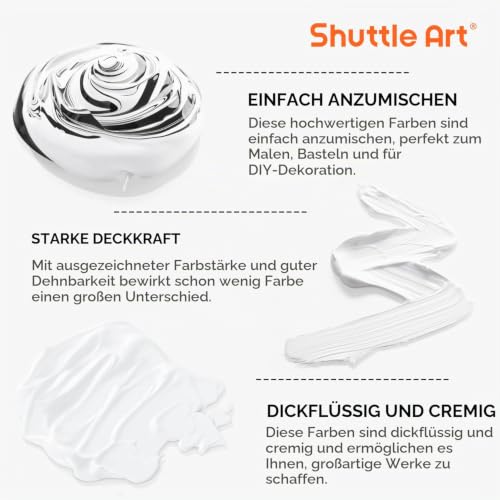 Shuttle Art Acrylfarbe Weiß 2040 ml in Pumpflasche mit Deckel