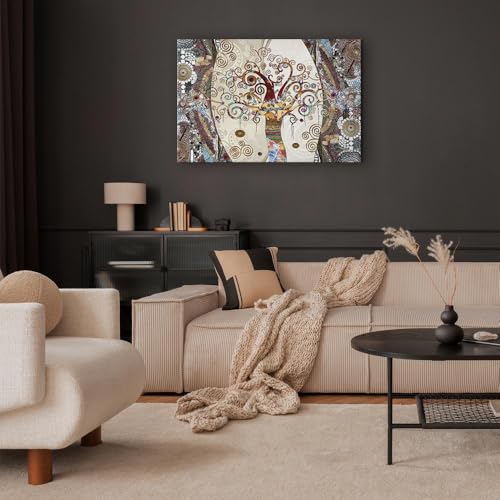 murando - Wanddeko 120x80 cm – Leinwandbild für Wohnzimmer und Schlafzimmer - Künstlerisch bunt Pflanzen Bäume Gustav Klimt abstrakt modern l-A-0004-b-b