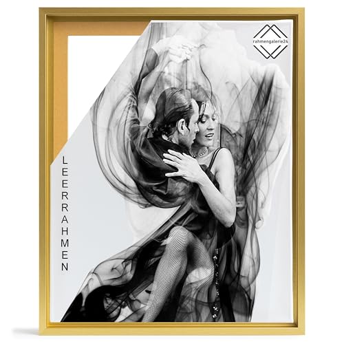 Bilderrahmen Leerrahmen für Leinwand Bilder auf Keilrahmen | Format 100x150 cm Farbe Gold