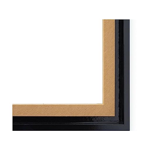 Monframe Schattenfugenrahmen - 50x50 cm - Schwarz Glanz - für Leinwandbilder auf Keilrahmen - Leerrahmen ohne Glas und Rückwand