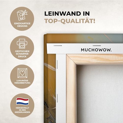 MuchoWow© Leinwände Groß 120x80 cm XXL Wall Decoration Bilder Schlafzimmer Deko Pictures Canvas Painting Wanddekoration Wohnzimmer Wanddeko Blumen - Kunstdruck - Natur - Öl - Gemälde