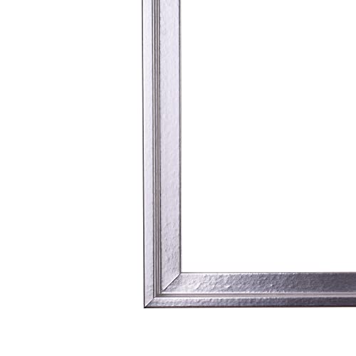 Rahmendesign24 Schattenfugenrahmen Oslo für Keilrahmenbilder und Leinwände 80x120 Silber (Hochglanz) Schattenfuge