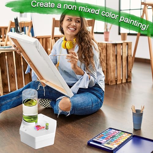 LWMTT Paint Brush Cleaner, Brush Rinser, Pinselspülwerkzeug, Pinselspüler mit fließendem Wasserkreislauf, Acrylpinselspüler, Pinselreinigungswerkzeug für Acryl