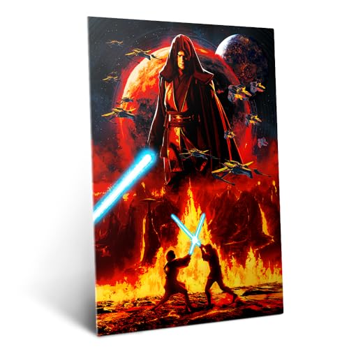 Displate Metallposter Star Wars Die Rache der Sith 20 Jahre Jubiläum Mustafar Galaxis Darth Vader Premium Wanddekoration 32 cm x 45 cm