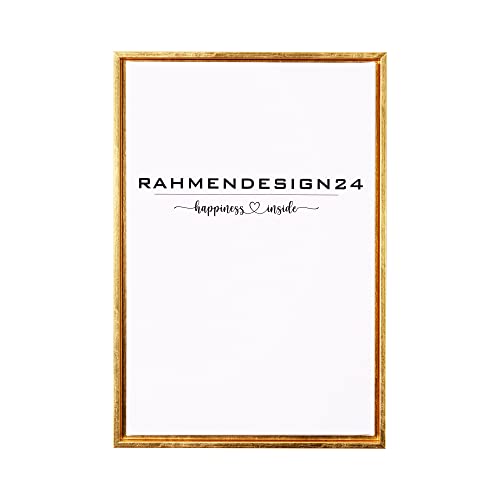 Rahmendesign24 Schattenfugenrahmen Oslo für Keilrahmenbilder und Leinwände 60x80 Blattgold Schattenfuge