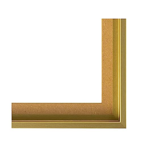 Monframe Schattenfugenrahmen - 80x100 cm - Gold - für Leinwandbilder auf Keilrahmen - Leerrahmen ohne Glas und Rückwand