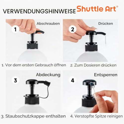 Shuttle Art Acrylfarbe Weiß 2040 ml in Pumpflasche mit Deckel