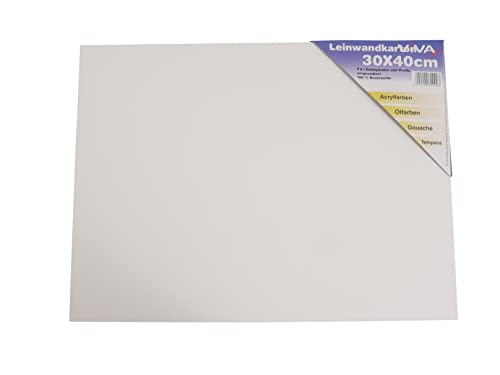 10 er Pack Malpappe 30x40 cm Leinwandkarton vorgrundiert Baumwolle weiß