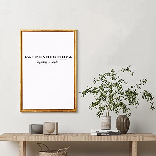Rahmendesign24 Schattenfugenrahmen Oslo für Keilrahmenbilder und Leinwände 60x80 Blattgold Schattenfuge