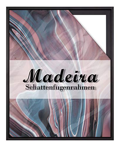 BIRAPA Madeira Schattenfugenrahmen für Leinwand 100x150 cm in Schwarz, Holzrahmen, Rahmen für Leinwände, Leerrahmen für Leinwand, Schattenfugenrahmen für Keilrahmen