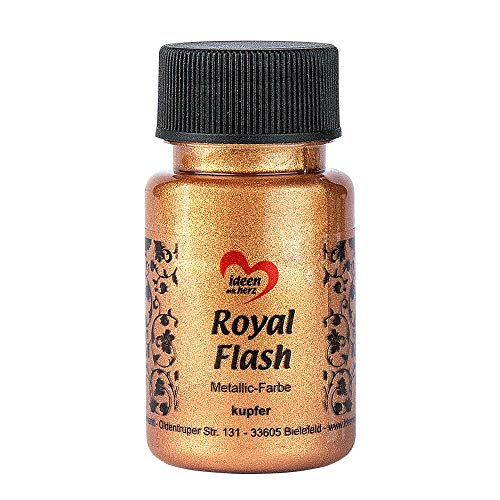 Ideen mit Herz Royal Flash, Acryl-Farbe kupfer, 50ml, metallic, mit feinsten Glitzerpartikeln