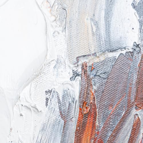 AUREDAS Handgemaltes Acryl-Gemälde auf Leinwand 60x80 – Hochformat in Rot, Weiß, Schwarz mit Rahmen in Schwarz – Wandbild Feuer Hand Abstrakt für Wohnzimmer, Schlafzimmer, Büro,Flamme des Willens