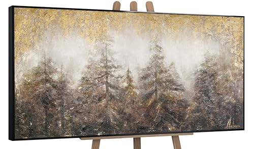 YS Art Abstrakt Acryl Gemälde auf Leinwand 100x50 cm mit Rahmen